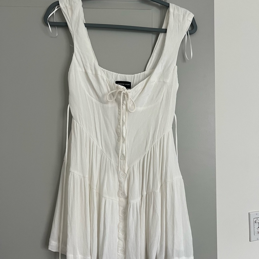 White Fox- white mini dress- SMALL